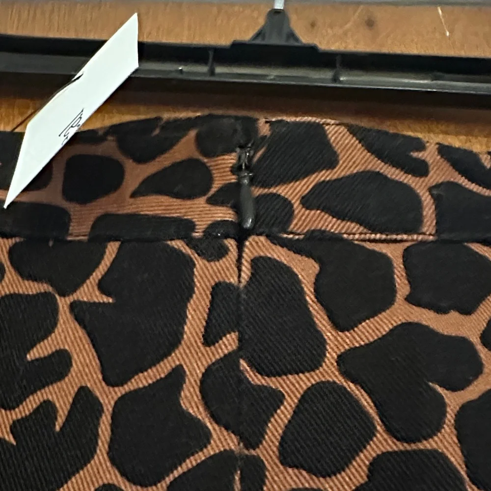 Derek Lam Black and Brown Patterned Pencil Skirt